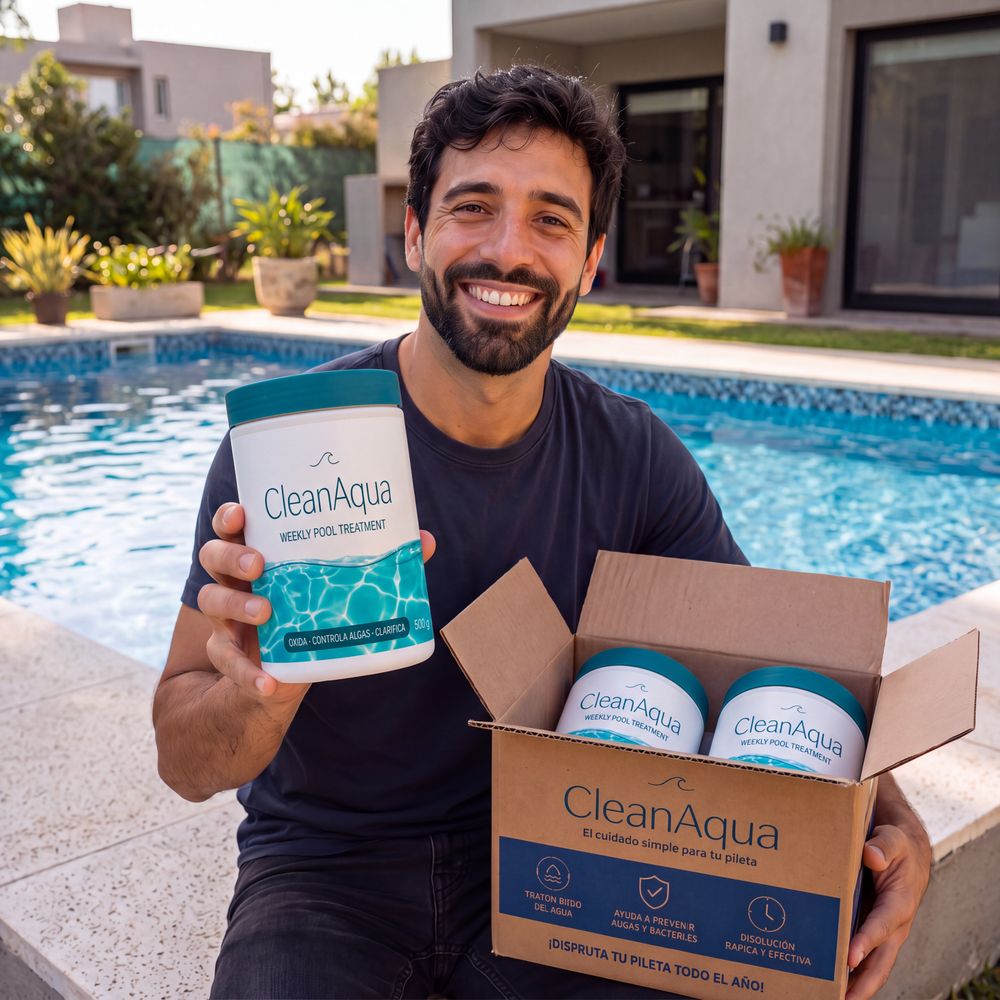 Tarro de CleanAqua listo para usar